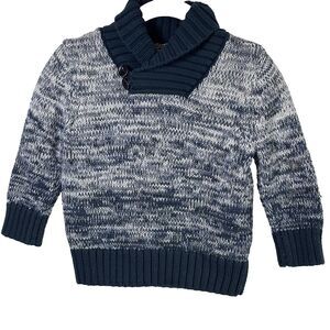 Genuine Kids  By OshKosh Knit Sweater Green&White ribbed shawl collar size 12 Mo